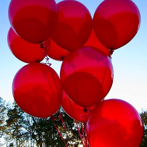 Miniatura 4 de 105 globos rojos de látex de 12 pulgadas para fiesta de San Valentín, cumpleaños, Navidad, baby shower, boda, aniversario, decoración de fiesta