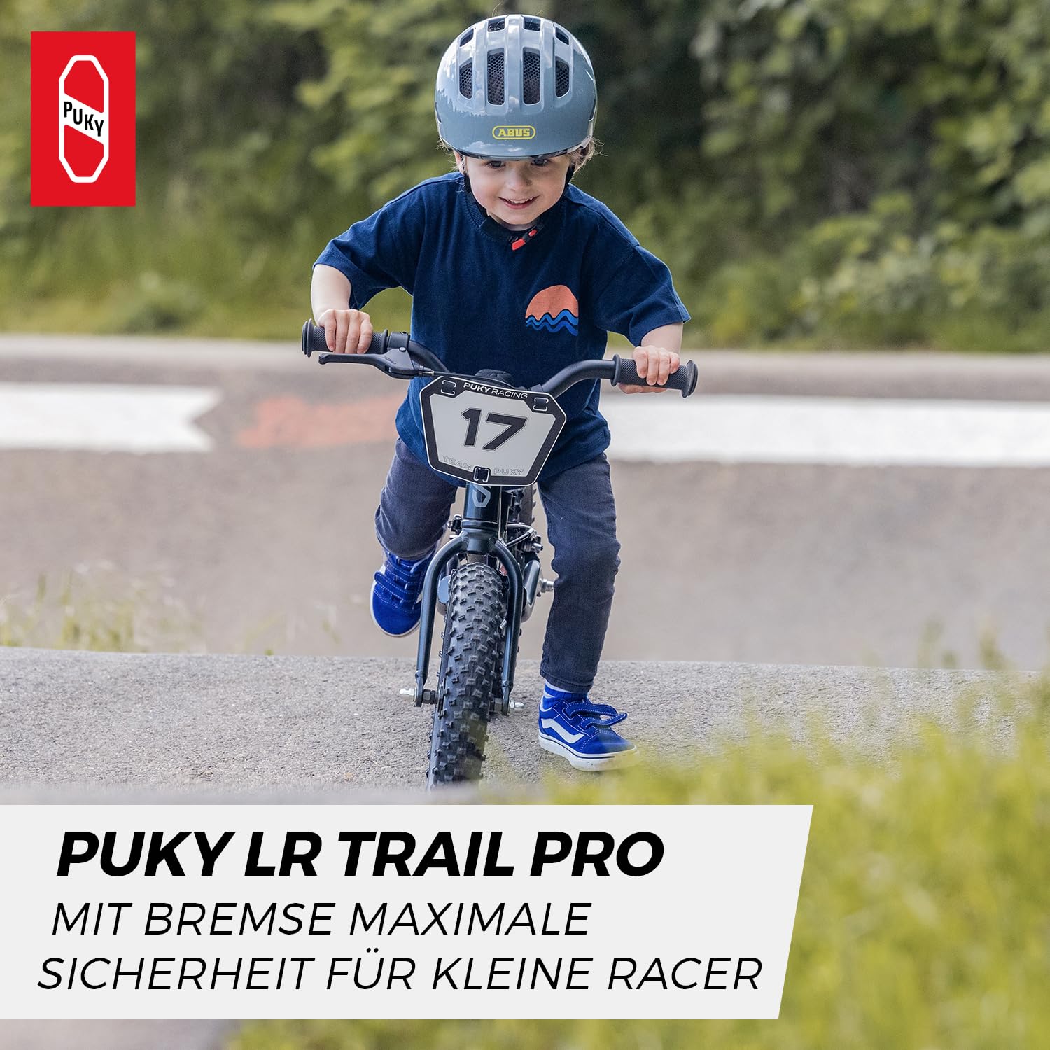 PUKY LR Trail PRO | Leichter Aluminiumrahmen | Sportlicher Ahead Vorbau | Luftbereifte Stollenreifen | Sicherheitspaket | Ideal für Gelände | Stylisches Numberplate Design | Ab 2 ½ Jahren