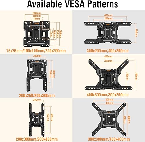 Miniatura 5 de ELIVED Soporte de pared para TV ultra delgado para la mayoría de televisores de 26 a 60 pulgadas, soporte de TV de perfil bajo, soporte de pared