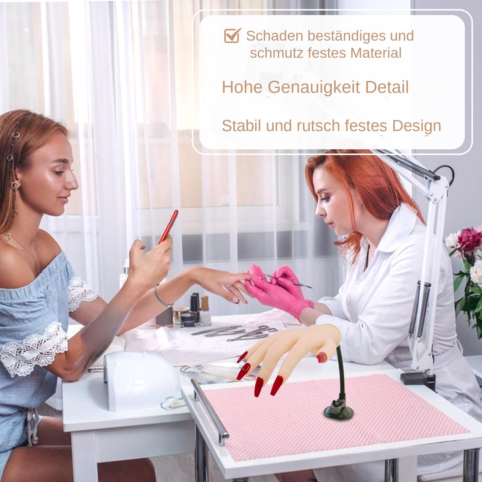 Mano da allenamento per unghie – Modello a mano flessibile e morbido, modello a mano per manicure | Strumento per la per principianti per donne, adolescenti, ragazze, dimostrazioni salone