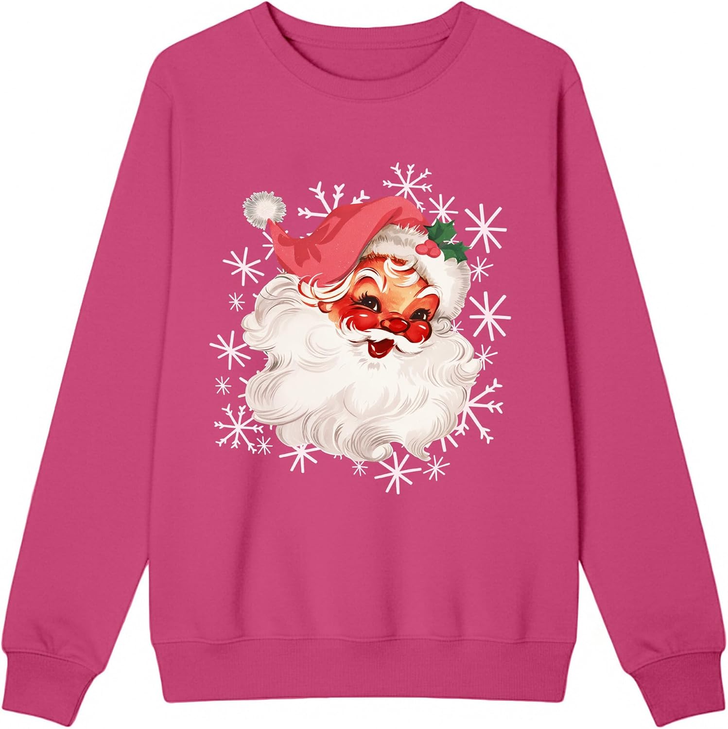 Christmas Sweatshirts for Women Santa Long Sleeve T-Shirt Xmas Holiday Tee Tops - Image 2