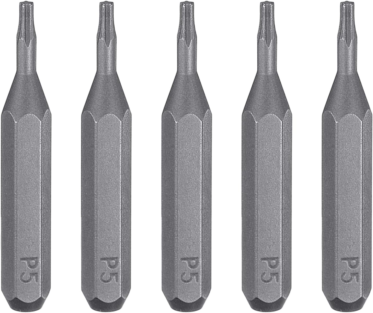 HARFINGTON 5pcs P5 Pentagon Screwdriver Bit 5/32" Hex Shank 28mm Length Magnetic 5 Point Head Hex Bits S2 Steel Screw Driver Bit for Electric Manual Screwdrivers Precision Repair