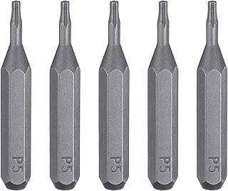 HARFINGTON 5pcs P5 Pentagon Screwdriver Bit 5/32″ Hex Shank 28mm Length Magnetic 5 Point Head Hex Bits S2 Steel Screw Driver Bit for Electric Manual Screwdrivers Precision Repair