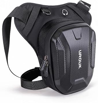 Motorcycle Drop Leg Bag For Men Women Tactical Thigh Bag With Leg Strap Waterproof Leg Pouch Hard Shell For Travel Outdoor Motorcycle Riding Black