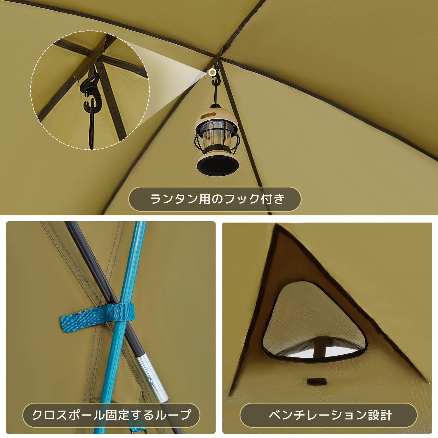 Amazon.co.jp: TIMBER RIDGE 2ルームドームテント 5人用 大型  