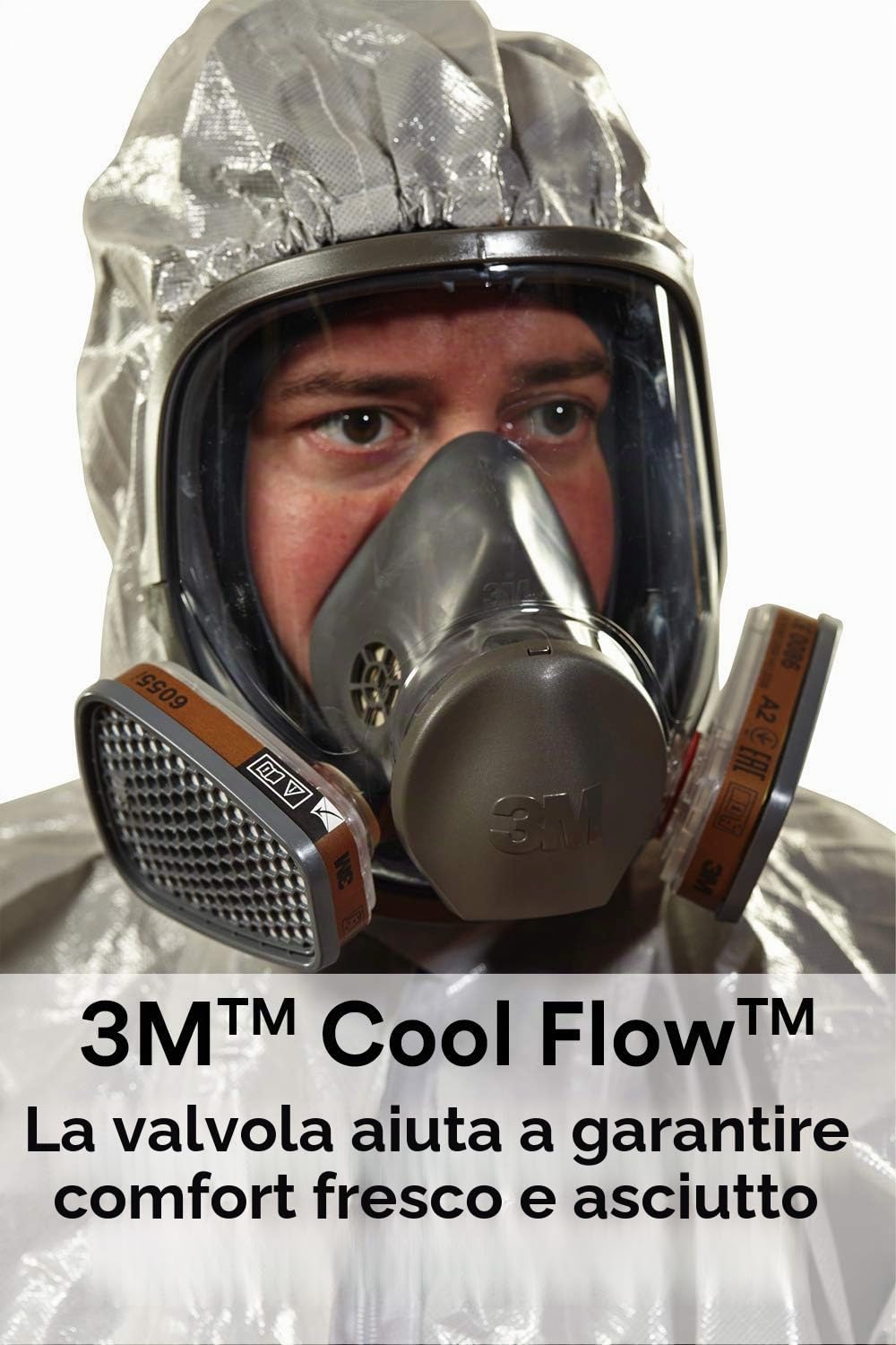 3M Respiratore riutilizzabile 6800, frontale pieno, medio, 1 ciascuno