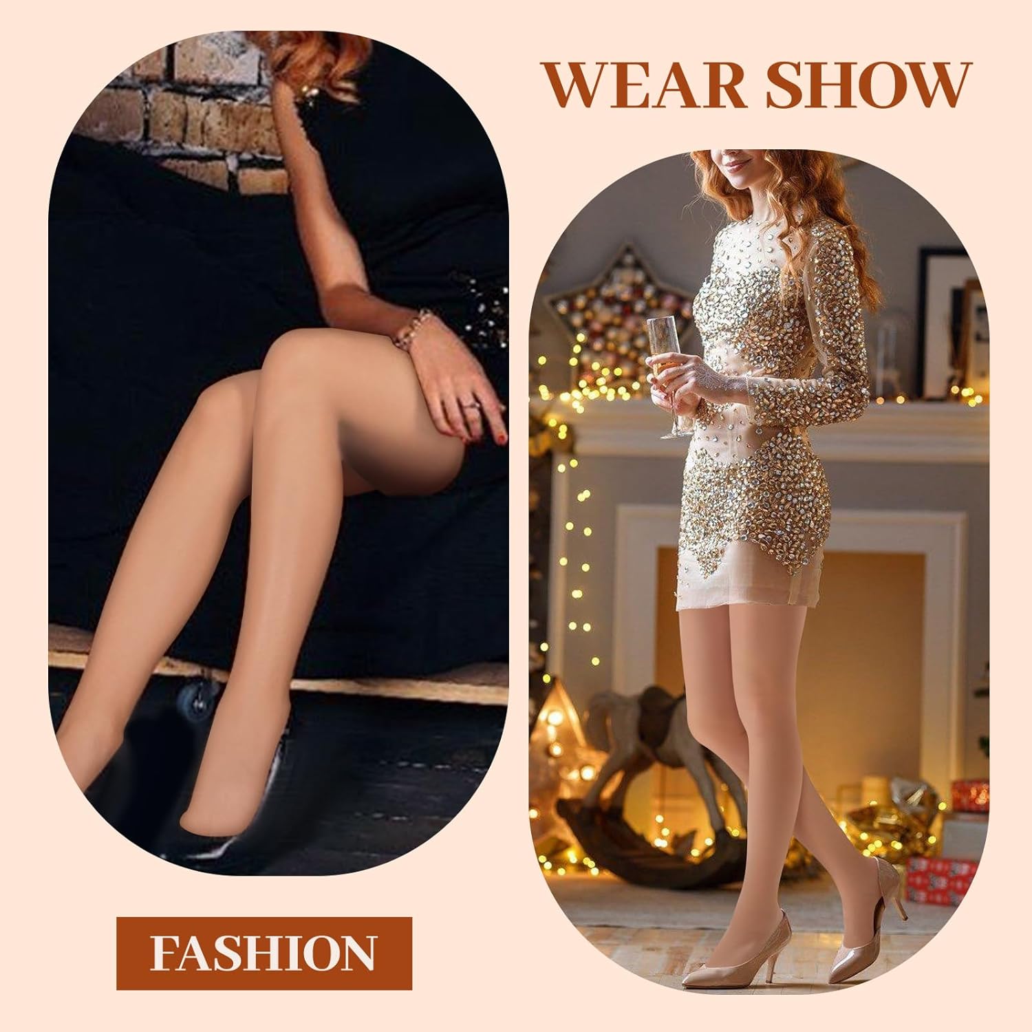 2 Pairs T-Crotch Rip Resistant High Waist Pantyhose with Reinforced Toes 10 Denier Ultra Thin Sheer Tights for Women - Image 6