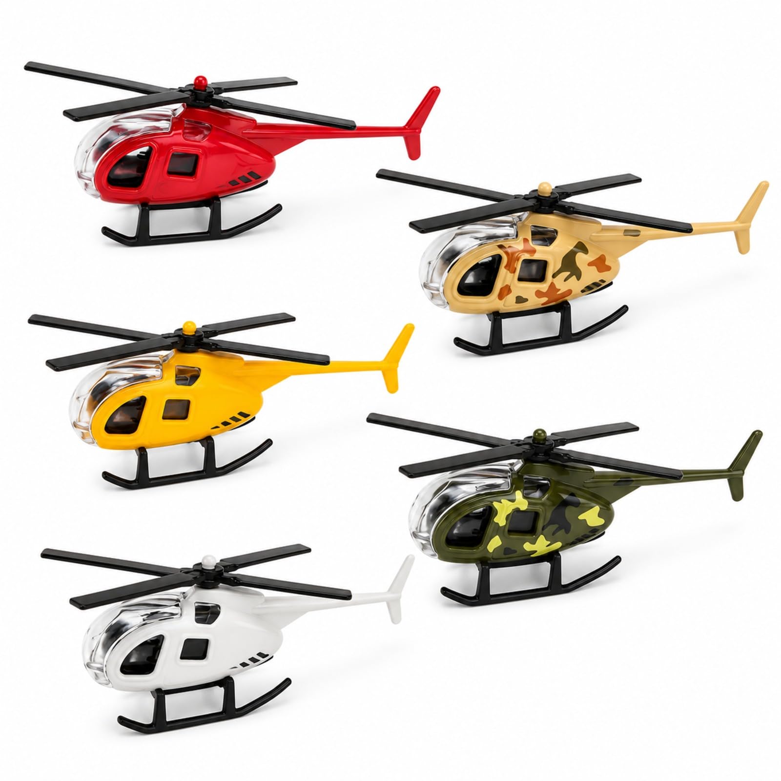 Buuraqq 5Pcs Retro Helicopter T0y Set, Random‑Color Plane Model for Display
