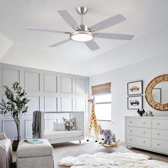 Ventilador de Techo 52 Pulgadas con Luz, Montaje Flush, Moto miniatura 2