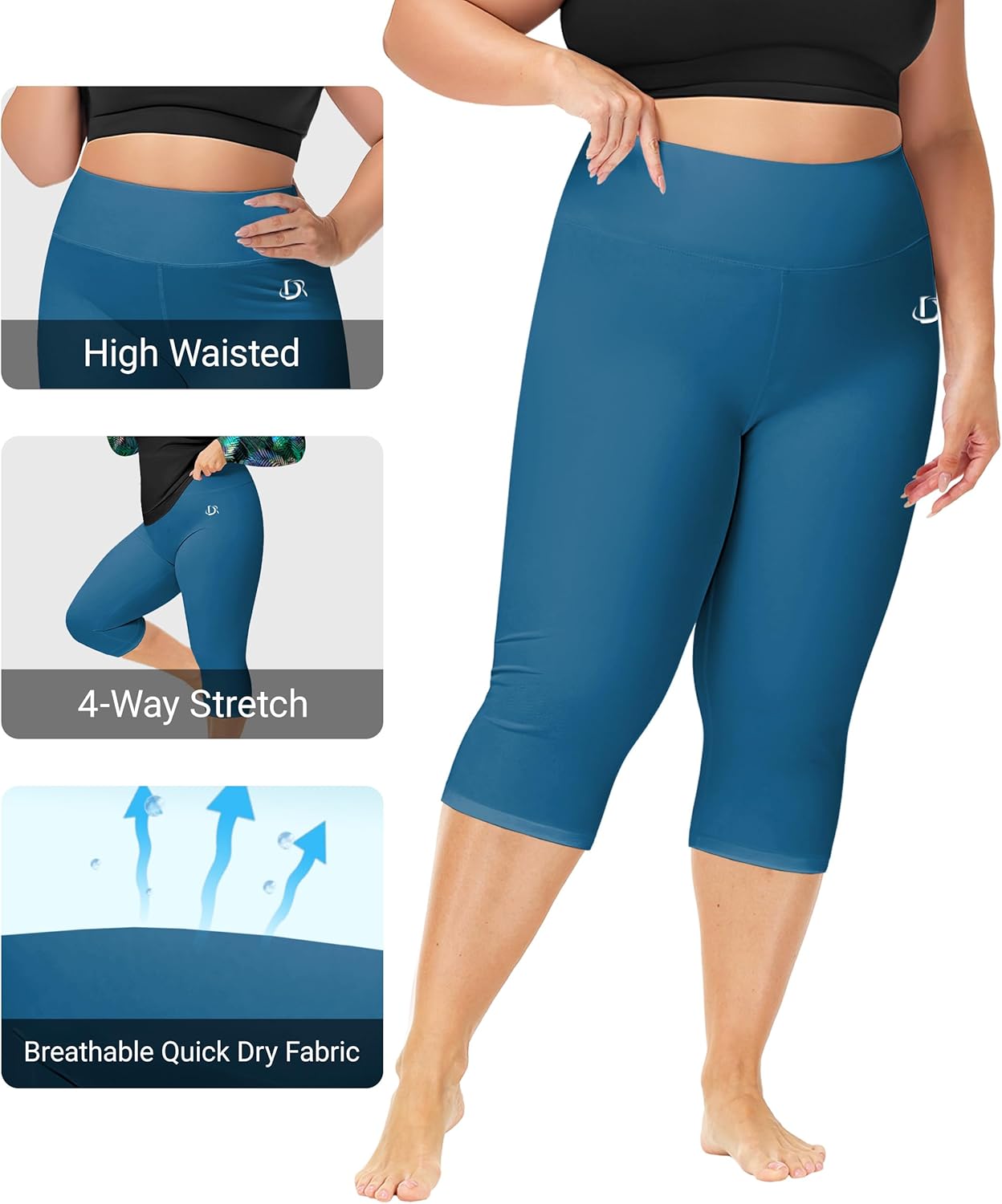 Deerose Swim Pants for Women Swim Capris High Waisted Sun Protection UPF 50+ Long Swimming Leggings Shorts - Image 4