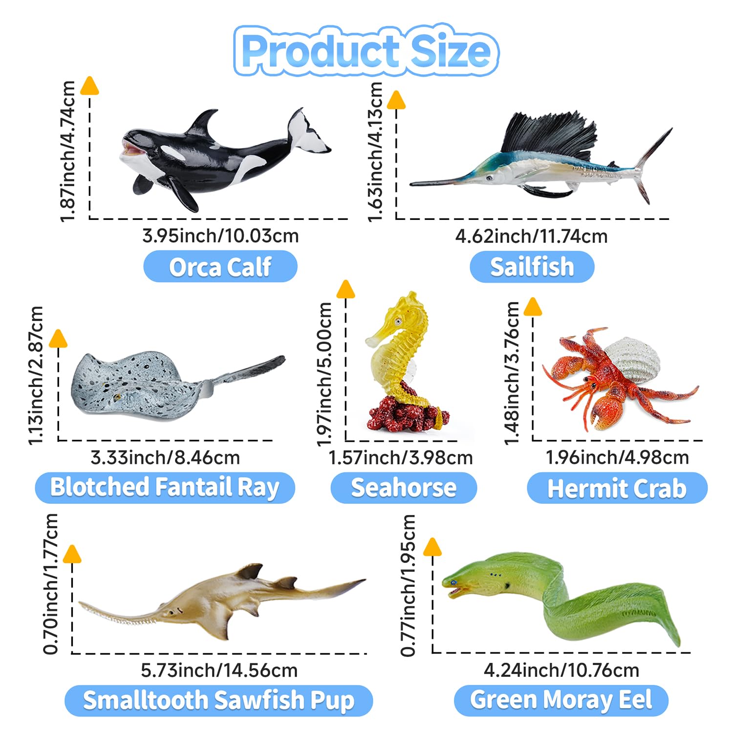 TOYMANY Zestaw 8 realistycznych figurek ze zwierzętami morskimi
