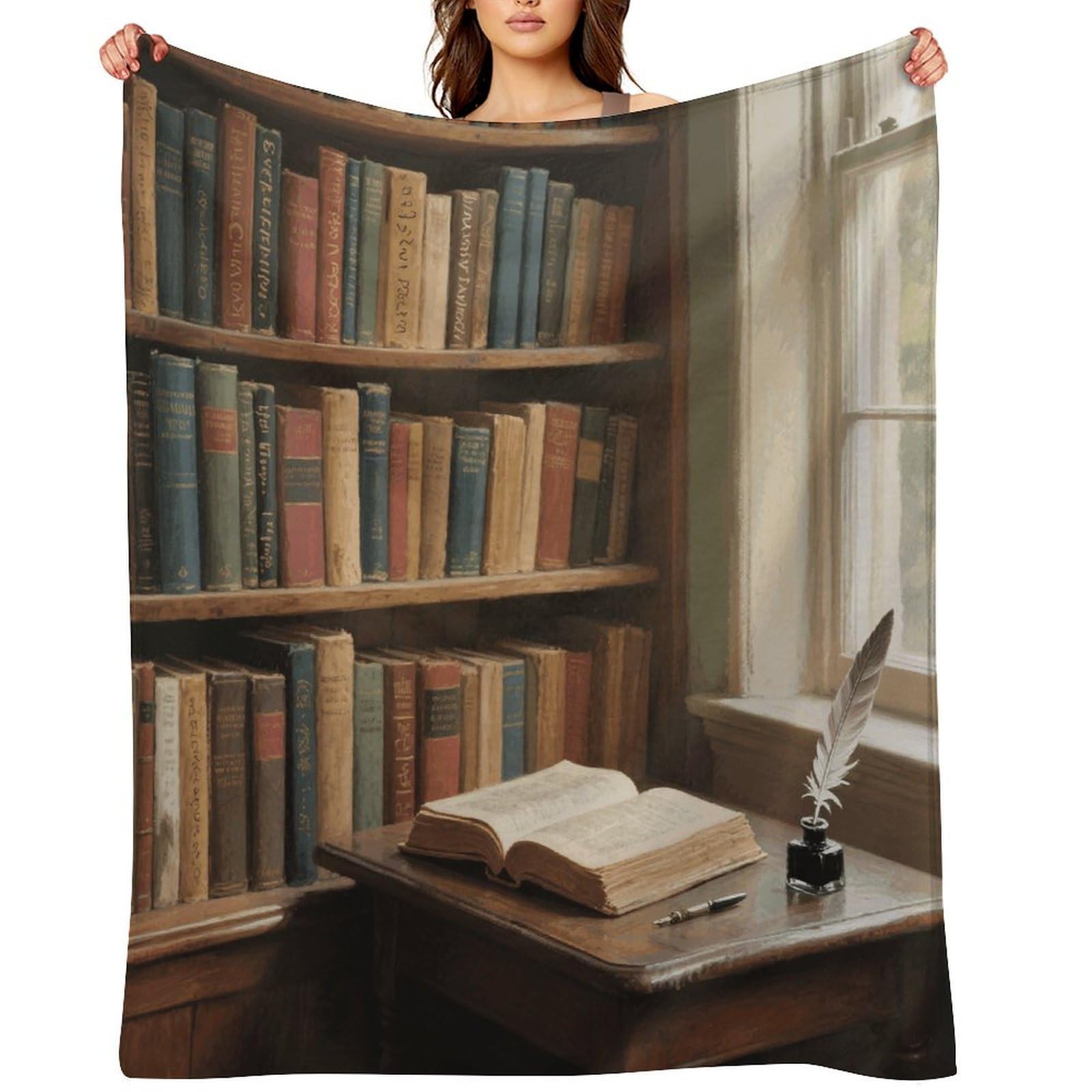 Books Throw Blanket for Couch and Bed Super Soft Warm Lightweight Throw Blankets Cozy Fuzzy Flannel Blanket Personalized Decorative Blankets for Sofa Decor 40"x50"