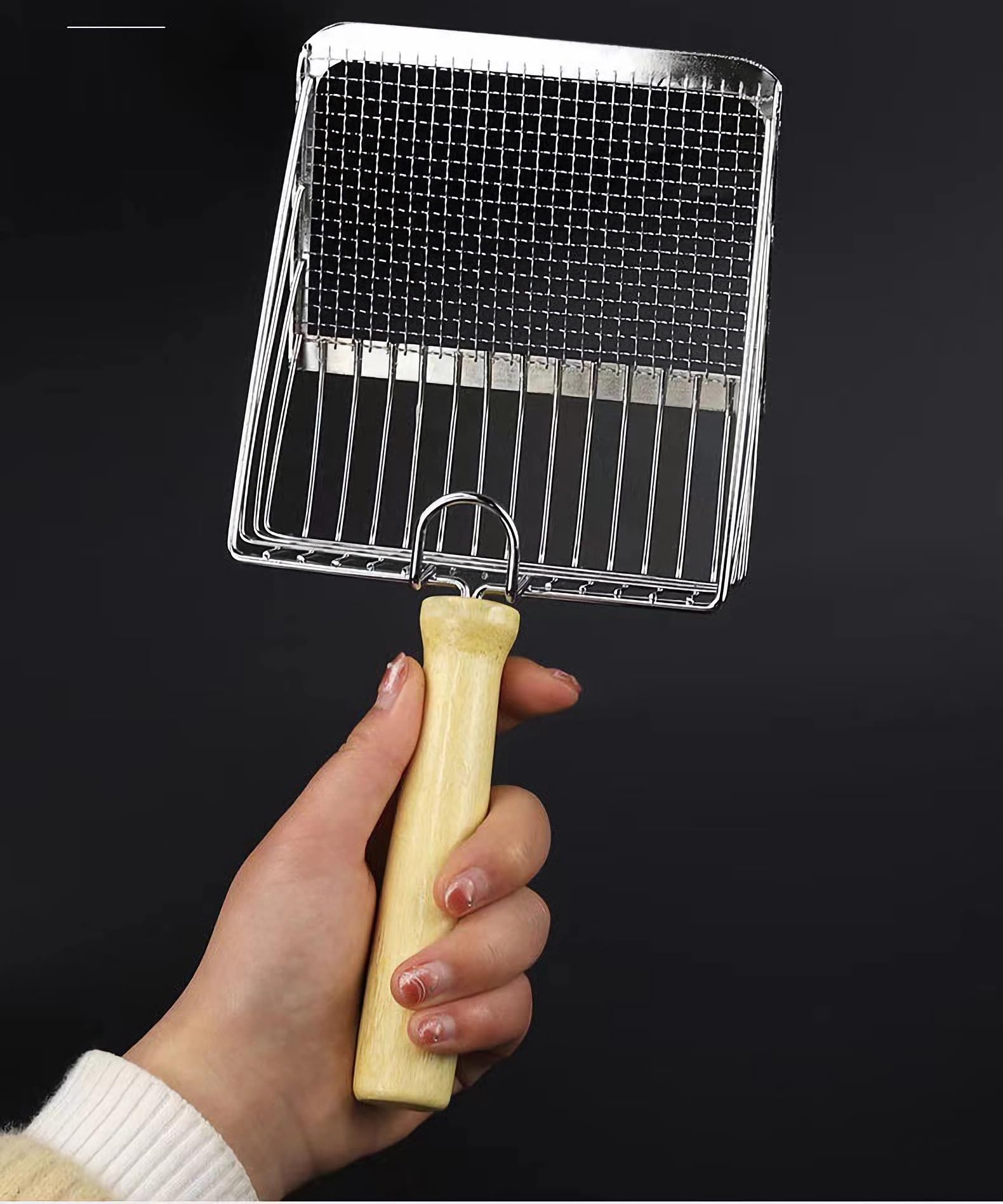 PlushPlumage Cat Litter Scoop-Thin Edge -Stainless Steel Mesh Cat Litter Shovel with Dual Sifting Gaps,Anti-Stick Wood Handle.Cat Dog Rabbit Sand Bath Cleaning Tool - Image 2