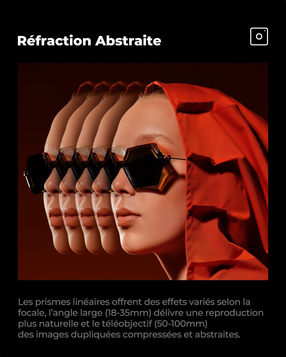 K&F CONCEPT 82mm Filtre Effet Spécial-Prismatique Linéaire 5 Prismes pour Objectif Appareil Photo