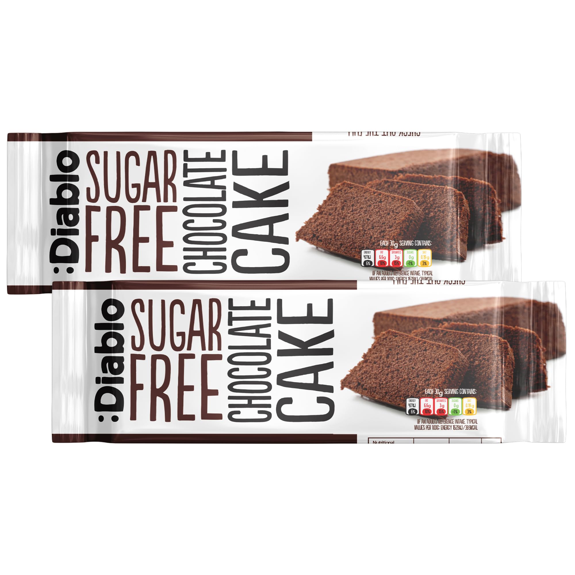 Diablo Sugar Free Chocolate Cake – Healthy Snacks Sweet Treat, Cakes & Desserts for All, Ideal for Snack Time, Tea & Party Treat, Halal & Kosher Approved – 200g (Pack of 2)