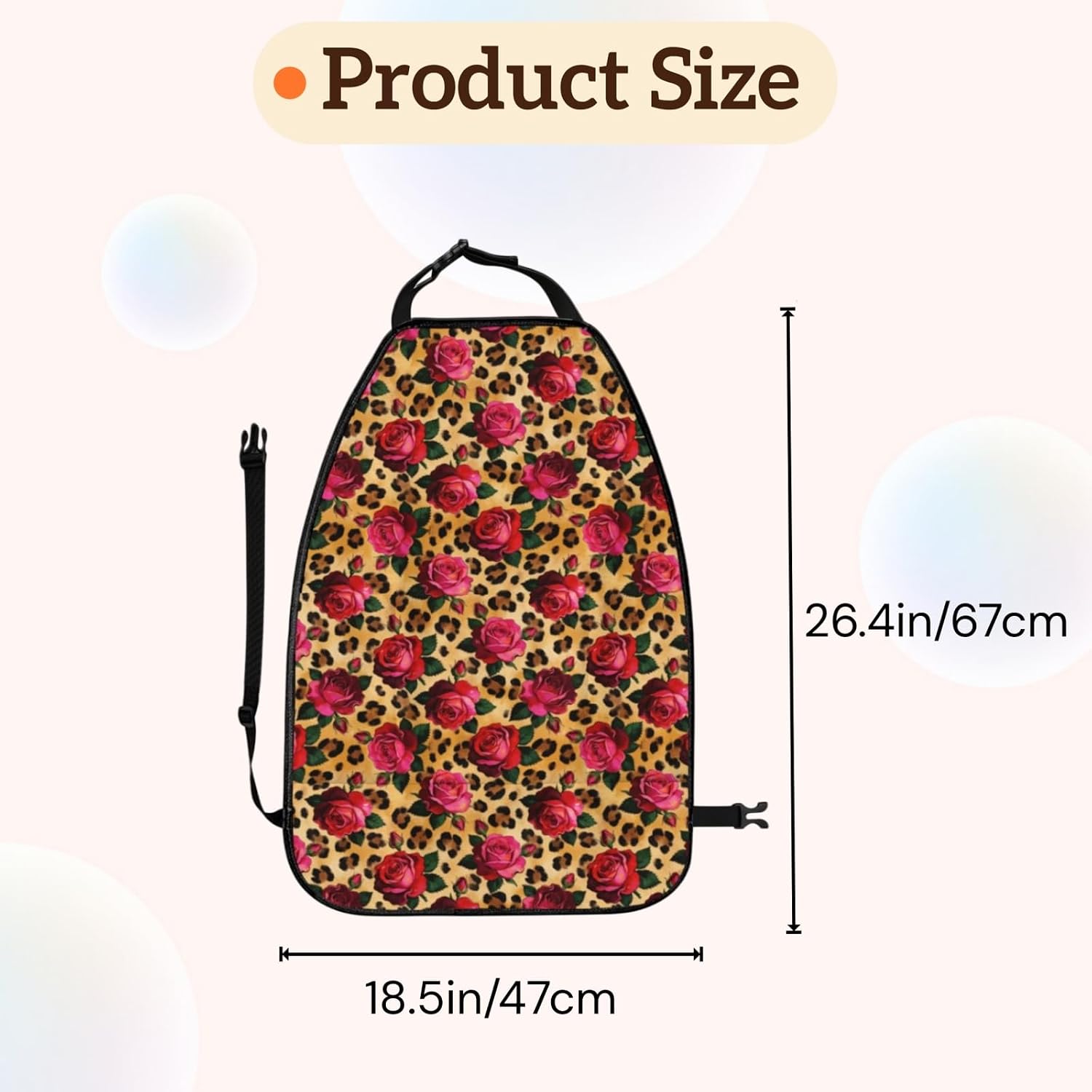 Car Seats Back Protector 2 PCS with 3 Pocket Organizer, Car Seat Back Protectors For Vehicles To Protect From Dirt Scratches Mud for Jeeps Trucks and Cars SUV - Leopard Pattern Rose