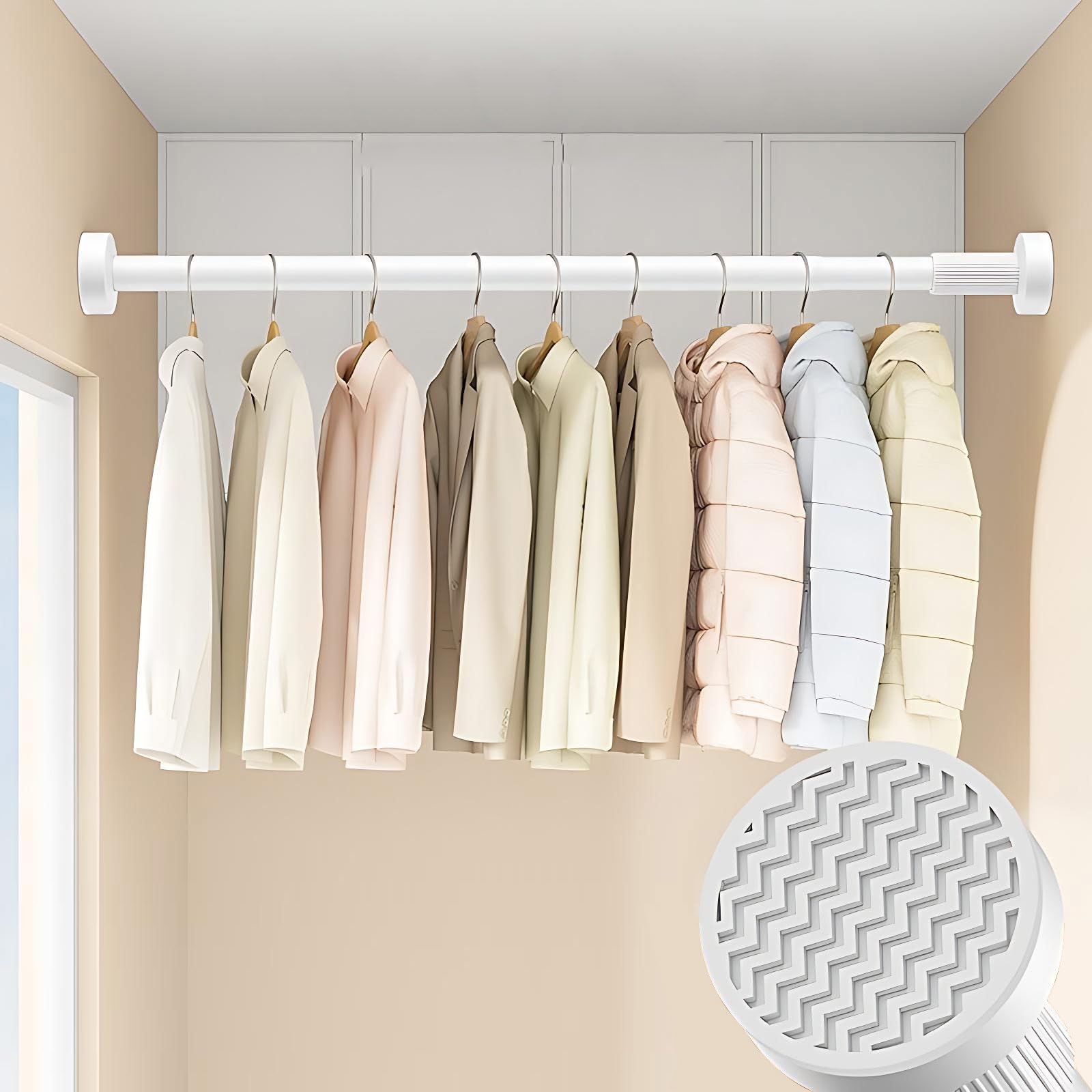 Barra de cortina de ducha extensible ajustable de 70 a 300 cm, barra telescópica de acero inoxidable para ventana, armario, cocina, color verde, se adapta a espacios de 43 a 78 pulgadas