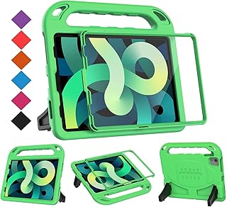 BMOUO Kids Case for iPad Air 5th Generation 2022/iPad Air 4th Generation 2020/Pro 11, iPad Air 5/4 Case, Built in Screen Protector,Shockproof Handle Stand Case for iPad Air 5th/4th Gen 10.9”, Green