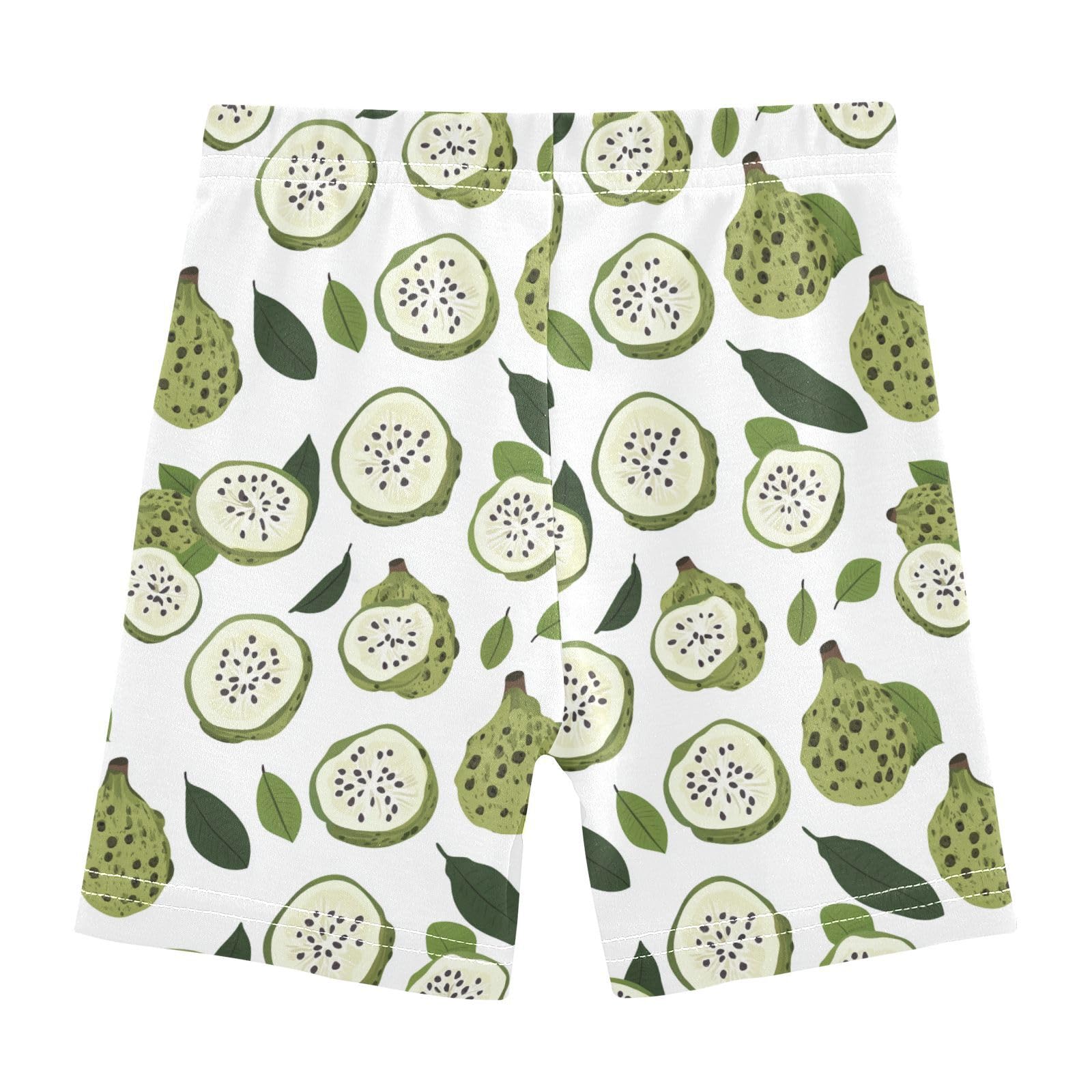 Girl Shorts Comfy Cotton Sliding Shorts Skater Pants for Beach 6T Art Cherimoya Fruit