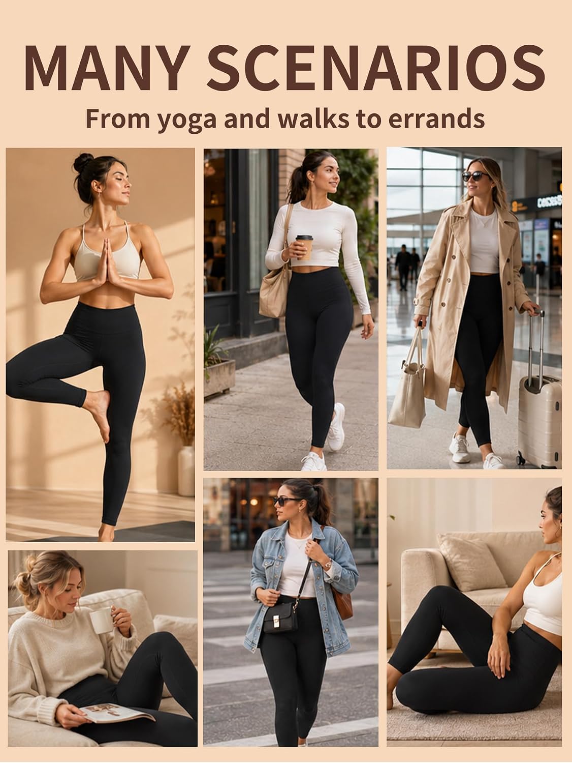 BLUEENJOY Leggings for Women - High Waisted Full Length Buttery Soft Yoga Pants for Workout Athletic Daily