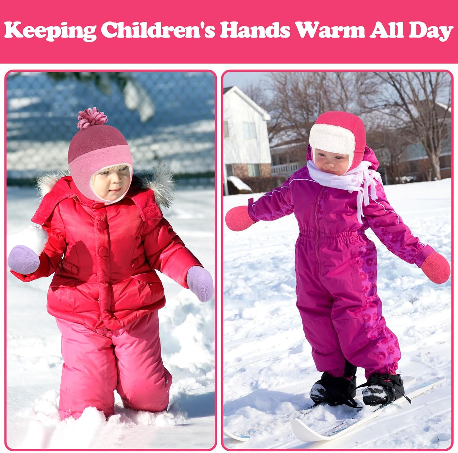 Sarfel Baby Mittens Toddler Gloves Kids Winter Gloves Baby Girl Boy Winter Mittens Infant Mittens 2 Pair Pack image 4