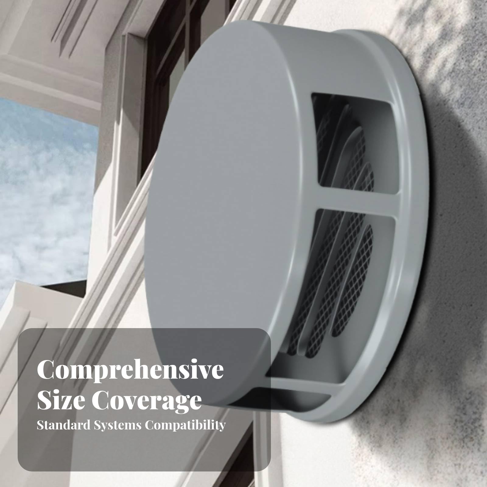 Baoblaze Cappello Ventilazione a Parete Resistente Intemperie, Antiruggine, Sfiatatoio in Acciaio Inox, per, Grigio, 200MM