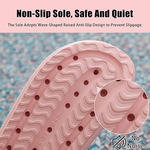 Miniatura 5 de rosyclo Pantuflas con sensación de nube para mujeres y hombres, pantuflas acolchadas para la ducha, sandalias de baño, máxima comodidad, ligeras,