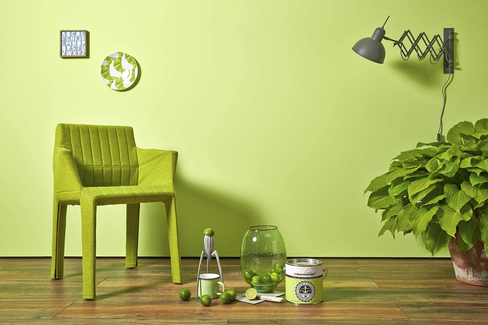 Colourcourage Premium farba ścienna Lime Cream jasnozielona | L719778607 | bezzapachowa | zapobiegająca kapaniu i pryskaniu, 2,5 litra