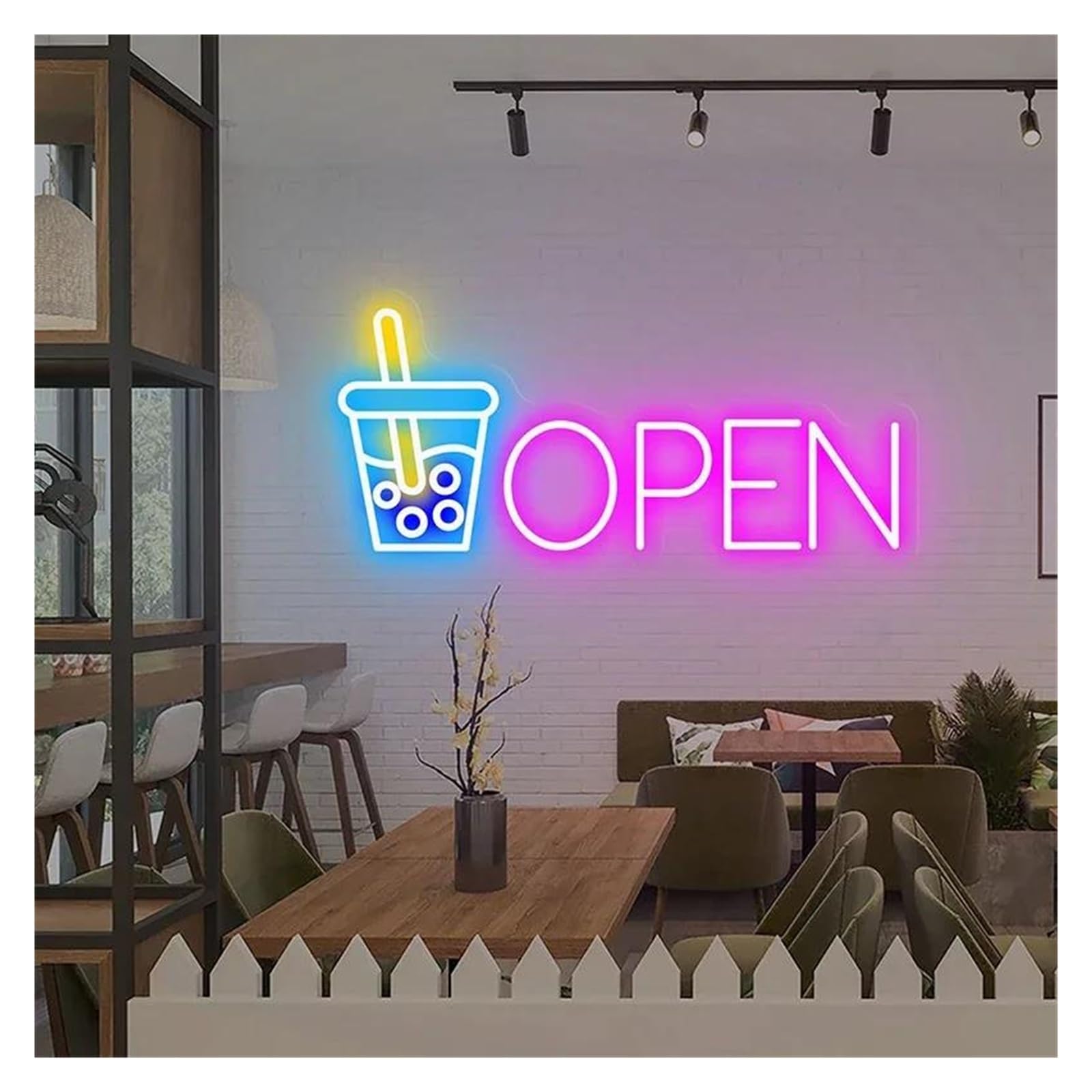 Shouxi A Sign Lamp Bob Te With Open Neon Sign Bar Club Decor Wall Rt Decorative(,50Cm)