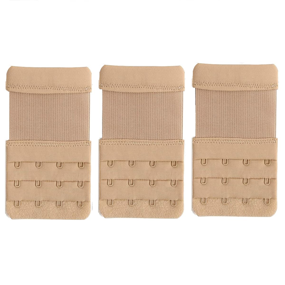 prime cart Women's Bra Extenders Soft Comfortable Stretchy Bra Extension Plus Size Elastic Strap Band Extender for Women Hook Bra Strap Extender Bra Extenders (3 PIECES (4 HOOK 4 RAW), SKIN)-picture-28
