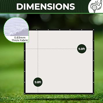 Impact Sports Golf Simulator Impact Screen, with Grommets