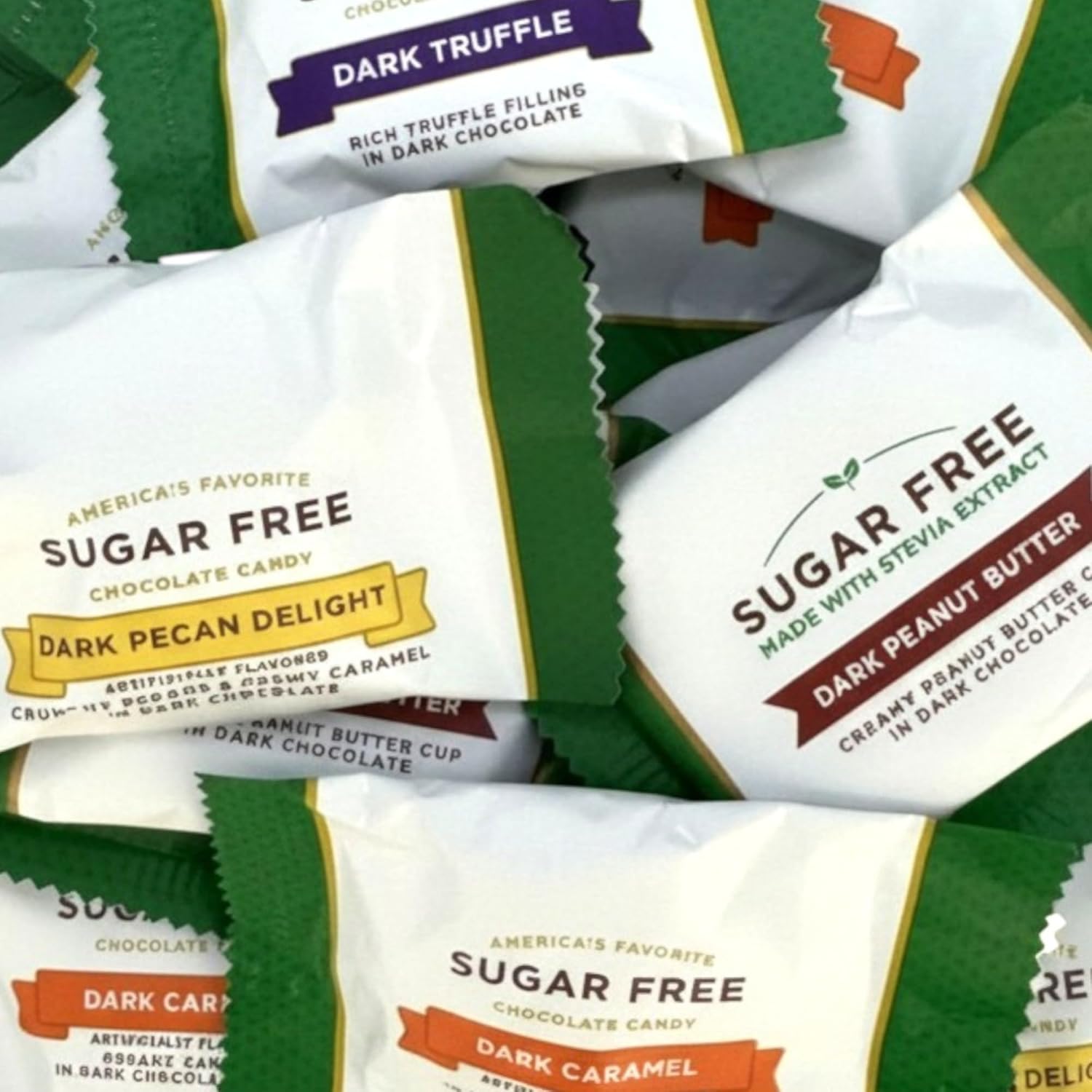 Sugar Free Gourmet Dark Chocolates Assorted Bulk-1 lb Deliciously Crafted for a Guilt-Free Indulgence Made with Stevia Extract-Perfect for Health-Conscious Chocolate Lovers(16 oz)