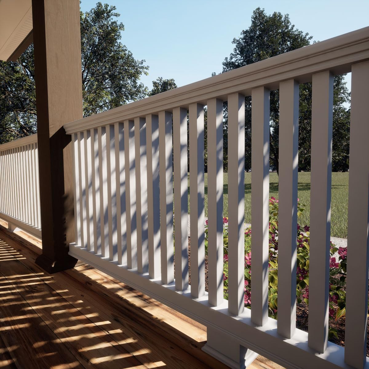 Endurathane 500 Series Square Baluster: 1 3/4"W x 32"H (5 5/8" On Center Spacing for 4" Sphere Code), Factory Primed Polyurethane