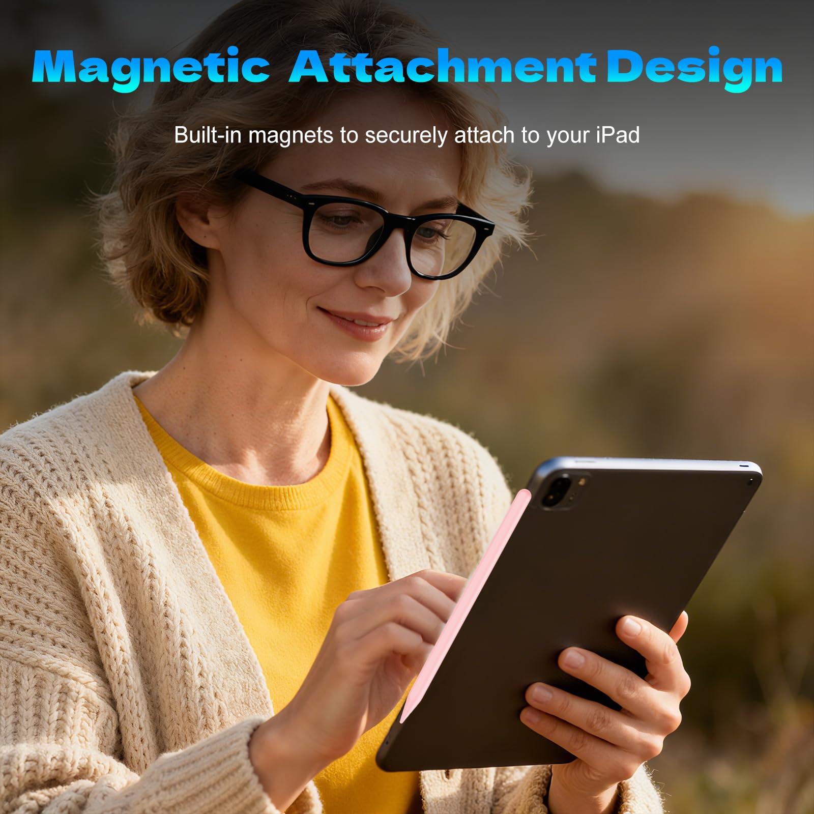 Lápiz capacitivo activo para pantallas táctiles con diseño magnético, recargable, universal, lápiz capacitivo de punta fina para iPad Pro/Air/Mini/iPhone/iOS/Android/tabletas, escritura y