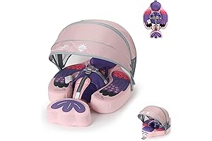 Mambobaby Premium Baby Pool Float with Canopy and Non-Flip Tail, Ideal for 0-3 Months