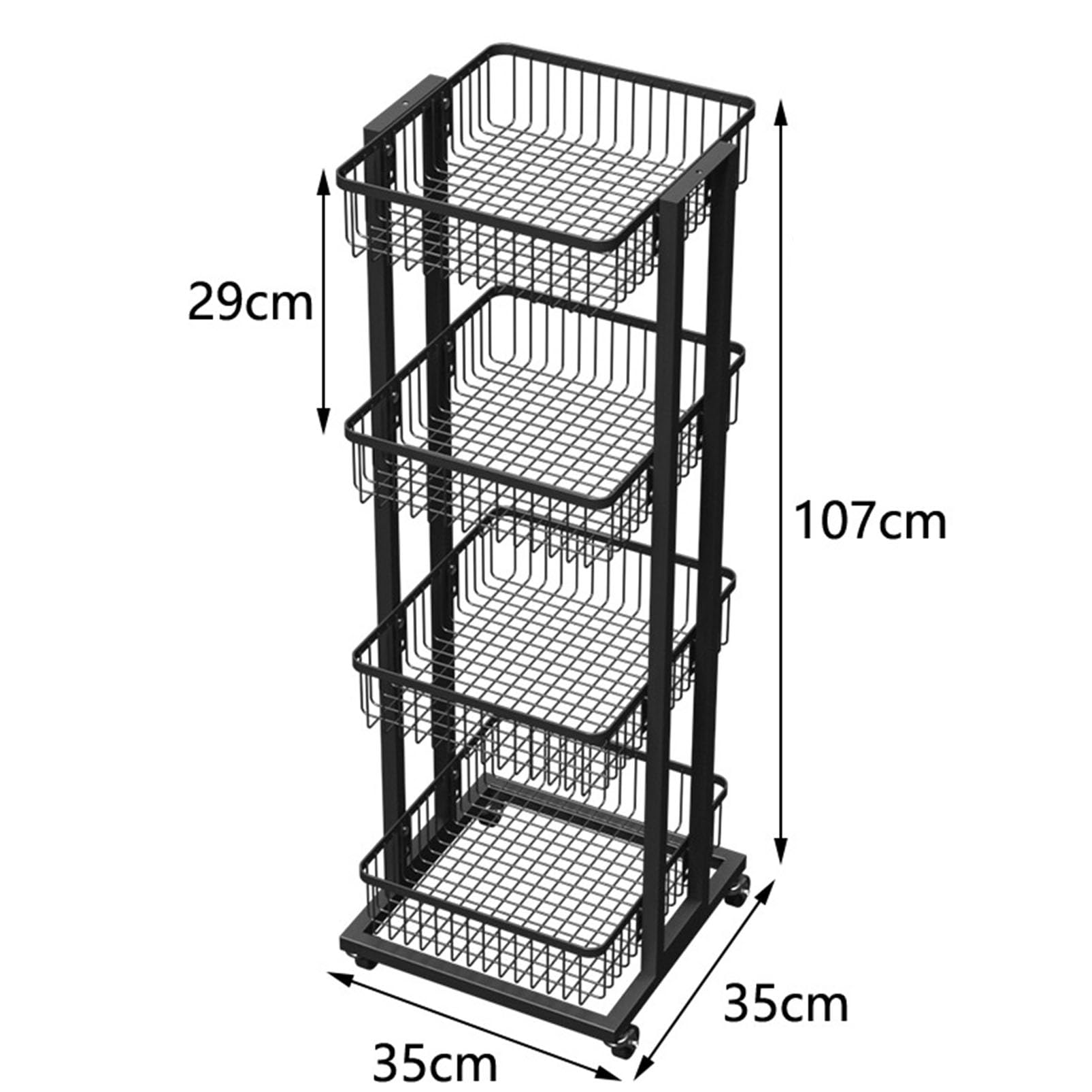 Présentoir à roulettes polyvalent en métal avec roulettes – Solution de rangement robuste et élégante pour les magasins de proximité, les cafés, les bars et les présentoirs de vente au détail