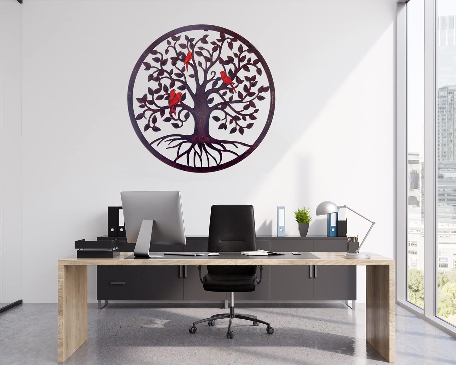 Décoration Murale En Métal – Arbre De Vie – Déco Intérieure Noir – DEKORY