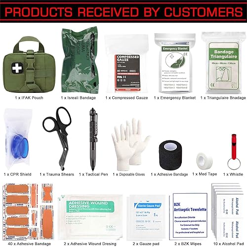 Miniatura 18 de Ifak - Kit de trauma médico, kit de primeros auxilios de emergencia táctico Molle, kit médico de supervivencia militar Molle Emt, suministros