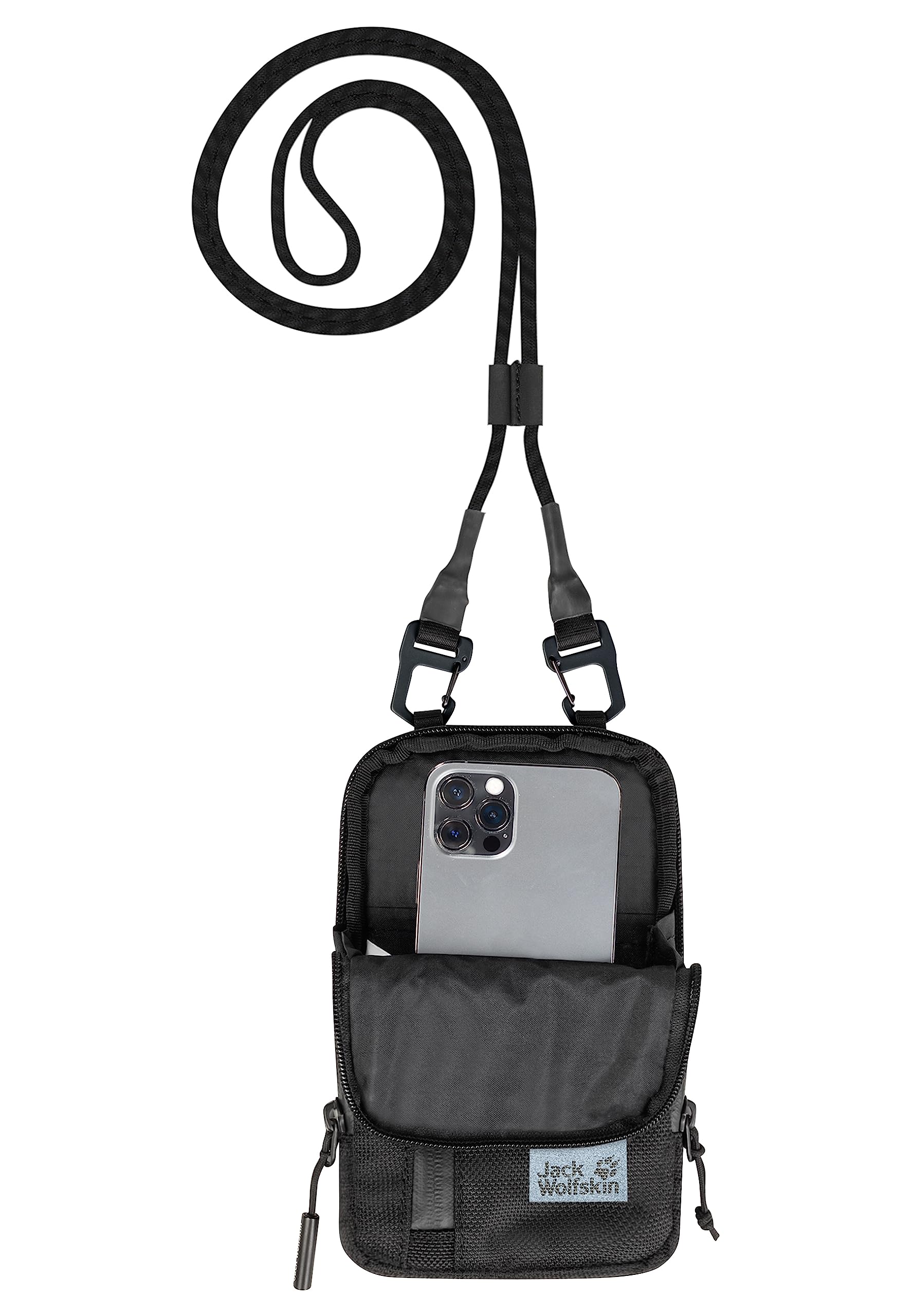 Jack Wolfskin Unisex – Frankfurt Phone Pouch Torba Na Smartfon, Ultra Czarna, Rozmiar Uniwersalny