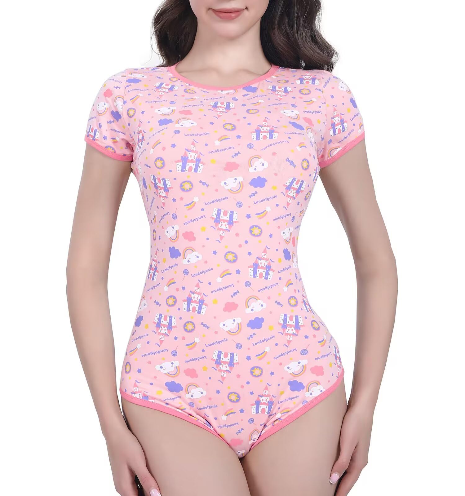 Enterizo de fresa Landofgenie ropa de mujer de manga corta cómoda 8