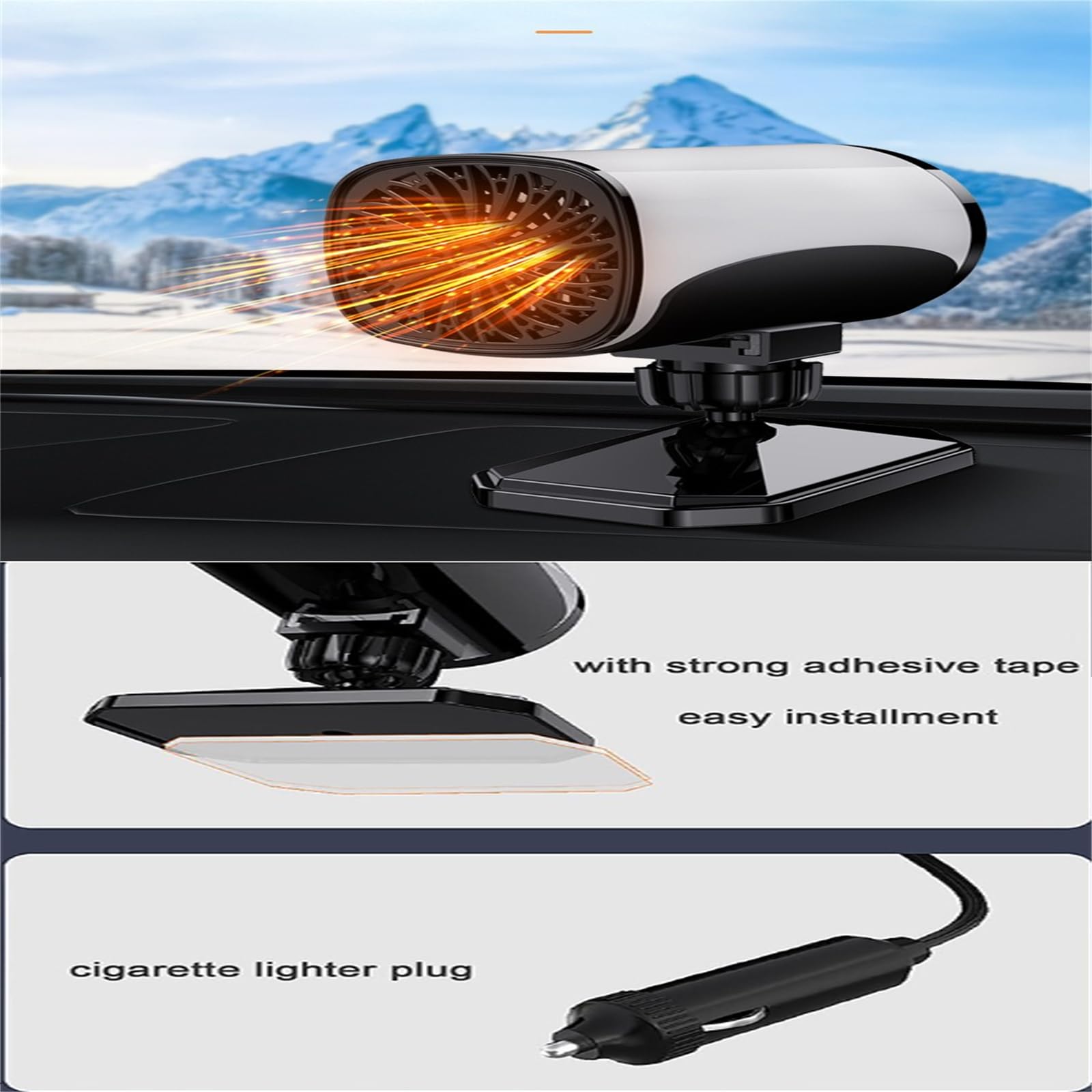 Stufetta Auto Portatile DAZZTIME 12V 150W - 2 In 1 Riscaldatore E Sbrinatore Per Parabrezza