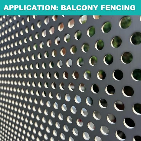 PATIKIL 15.7 x 7.9 304 Stainless Steel Perforated Sheet, 0.31 Hole 19GA Expanded Metal Mesh Plate Screen Decorative Meshes for Ventilation Grill Smoking