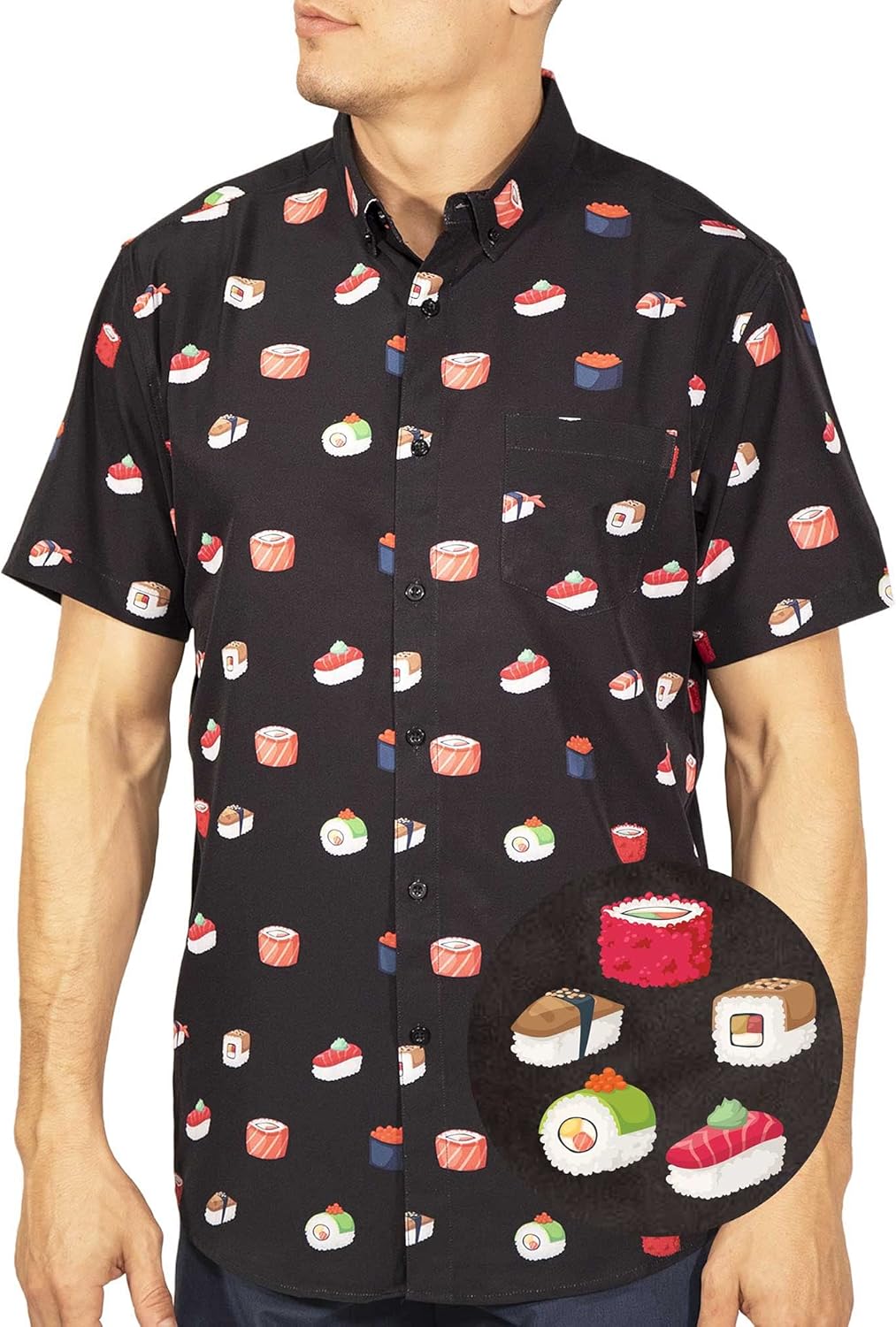 Mens Short Sleeve Button Down Novelty Print Shirts  Casual Collared Summer Vacation Shirts for Men  Big & Tall Sizes S4XL