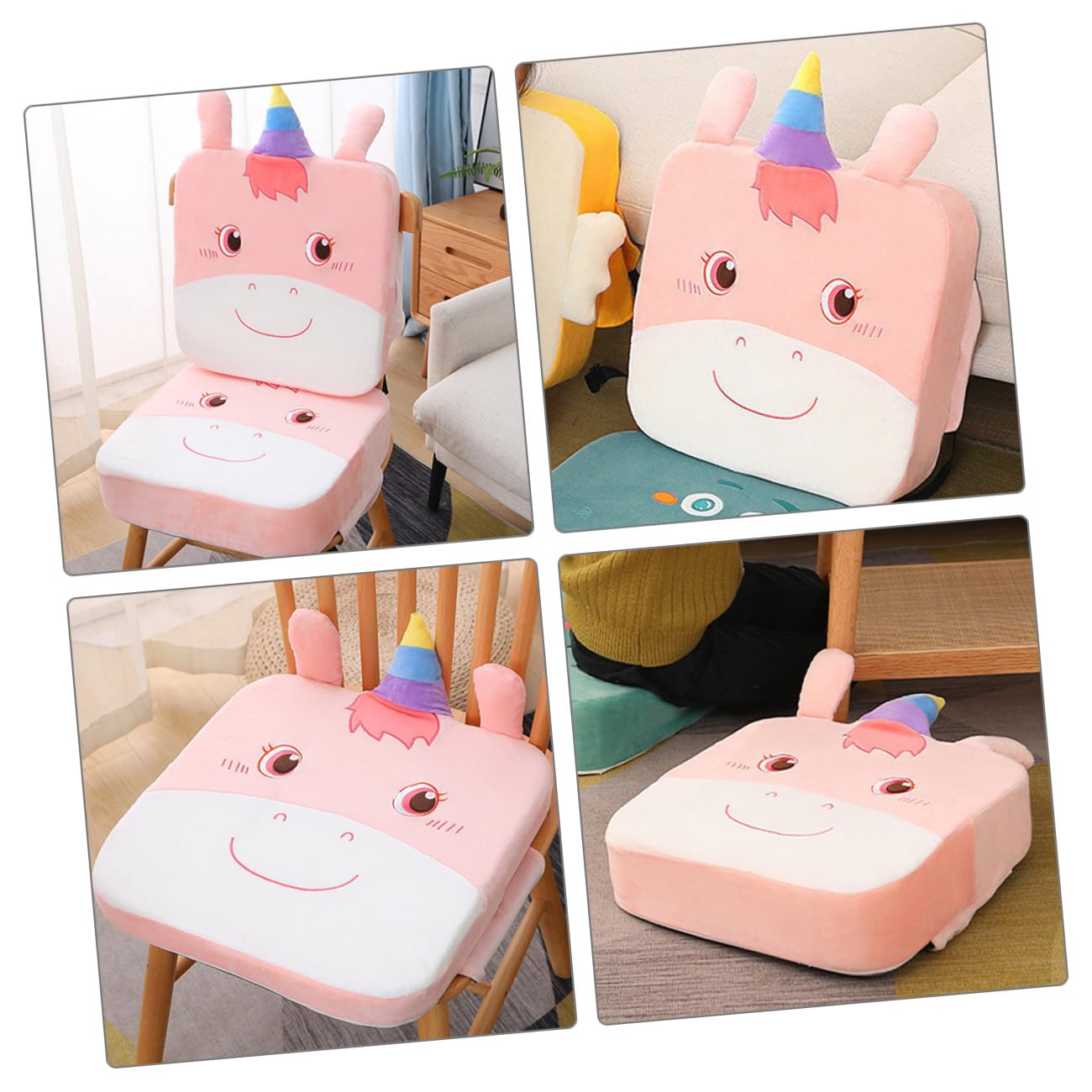 SHINEOFI Seggiolino Rialzato per Sedia da Pranzo per Cuscino Spesso 5 CM Lavabile Motivo Unicorno Supporto Ergonomico Antiscivolo per Uso Quotidiano a Tavola