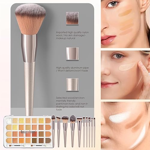 28 Colors Correcting Concealer Palette, Full Coverage Cream Contour Palette with Brush, Long Lasting Waterproof Foundation Highlighting Concealer Cream Makeup Palette(T165)