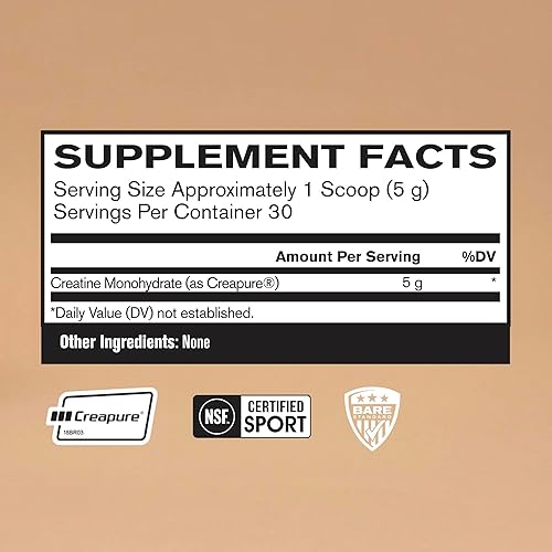 Miniatura 2 de BARE PERFORMANCE NUTRITION, BPN - Monohidrato de creatina pura de Creapure, seguro y eficaz, sin sabor, 30 porciones (30 porciones)