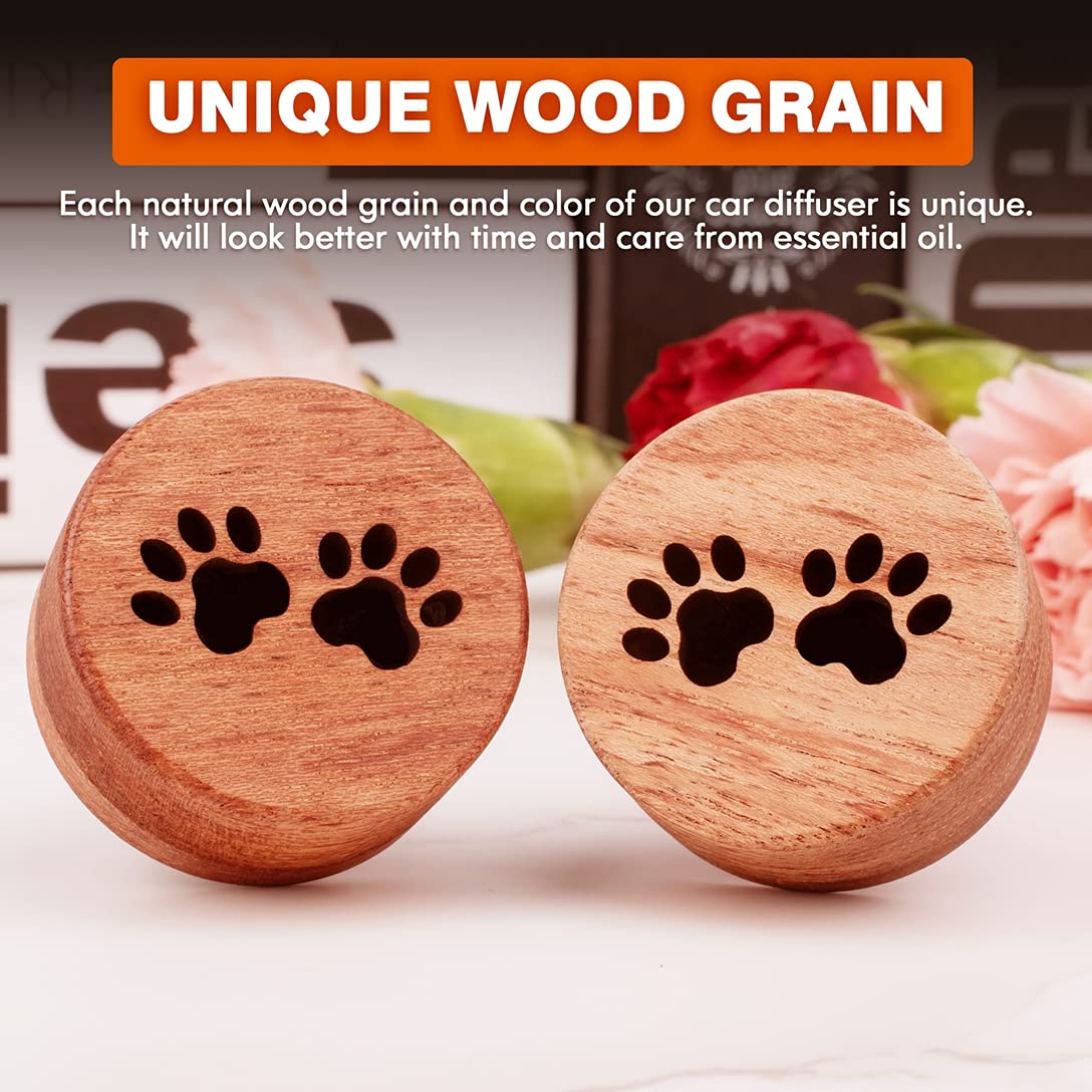 Lot de 2 diffuseurs d'huiles essentielles pour voiture en forme de patte de chat avec clip d'aération
