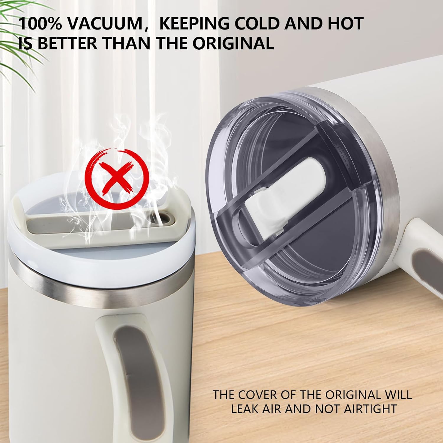 Replacement 40oz Leak Proof Tumbler FLIP Lid With Straw - Fit For Stanley ProTour Quencher 40oz and Quencher H2.0 40oz,64oz Tumbler (Polar, 40oz and 64oz) - Image 4