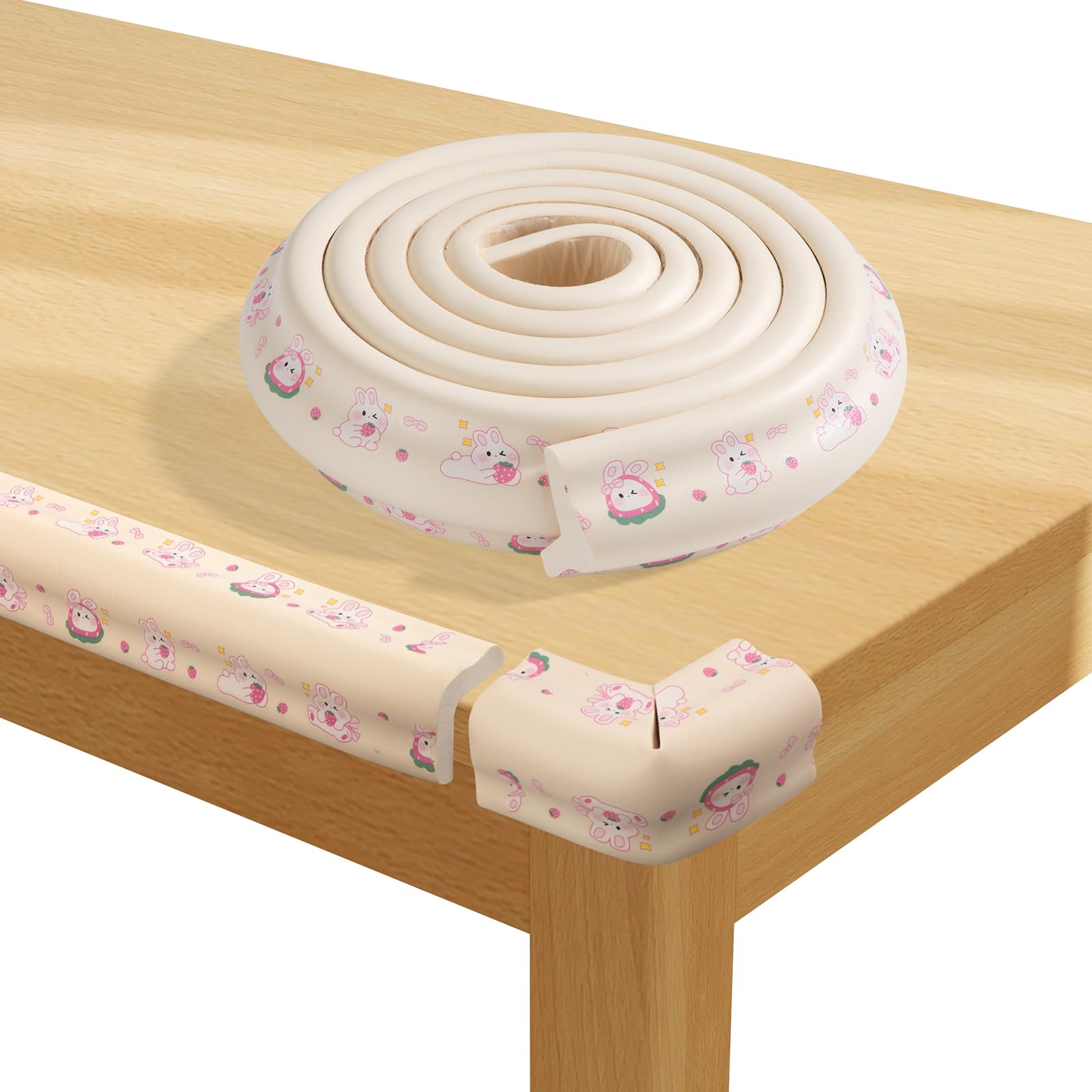 Baby Safety Edge Corner Guards Protector Thicker Table Edge Protector Strip Furniture and Tables Child Baby Proof Bumpers for Kids Babies Toddler Rabbit motif