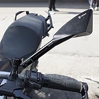 Vista 5 de Espejo retrovisor triangular para motocicleta, espejo retrovisor lateral de aluminio CNC, lente antirreflejos, con logotipo para Yamaha FZ09 FZ-09